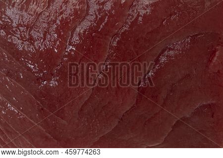 Raw Tuna Fish Meat Cut Macro Closeup Full Frame