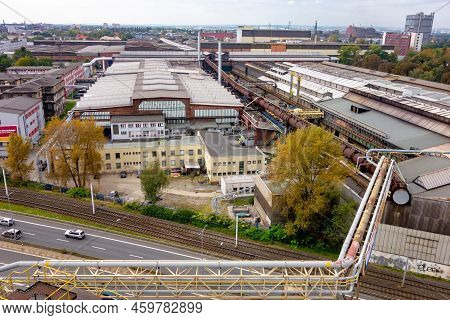 Ostrava, Czech Republic - September 23, 2020: Industrial Trinecke Zelezarny Buildings At Dolni Vitko
