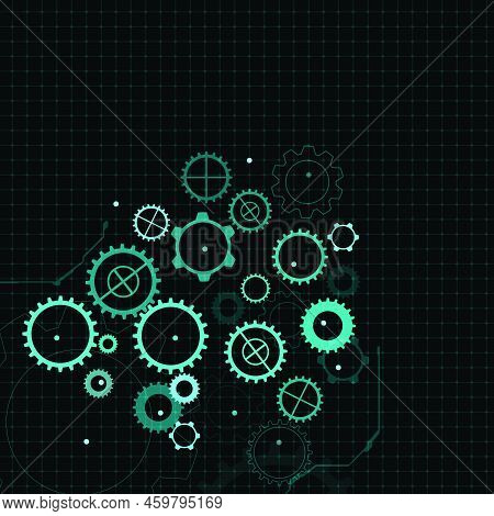 Abstract Modern Gear Whell Technology Moving Concept Vector Background