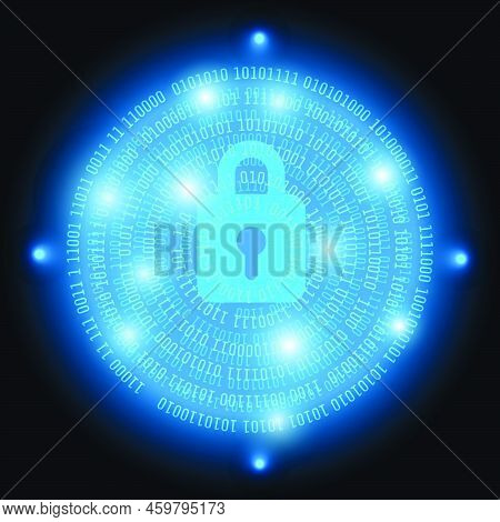 Abstract Technology Binary Numeral System Security Concept Vector Background