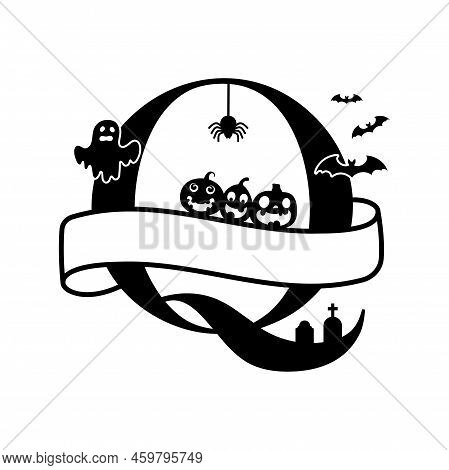 Cute Halloween Letter Q Split Monogram. Cartoon Ghost, Pumpkin, Bat For Kids T-shirt, Nursery Decora