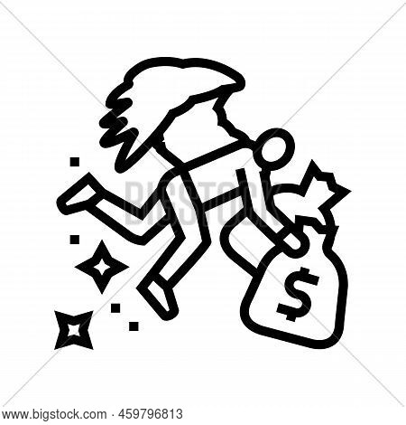 Investor Financial Freedom Money Line Icon Vector. Investor Financial Freedom Money Sign. Isolated C