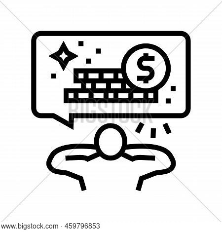Clarity Financial Freedom Money Line Icon Vector. Clarity Financial Freedom Money Sign. Isolated Con