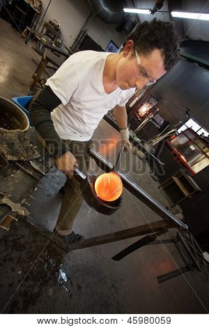 Man Working With Hot Glass