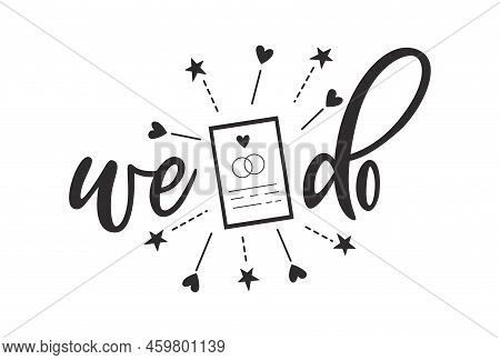 Bride Tribe Hand Drawn Lettering Quote. Wedding Inspiration Calligraphy Crd Isolated On White Backgr