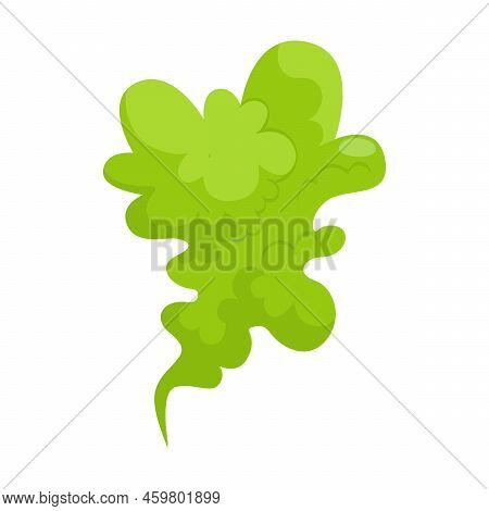 Bad Smell Clouds Flat Icon. Cartoon Green Toxic Steam, Stinky Dirt Breath, Odor Smoke Isolated Vecto