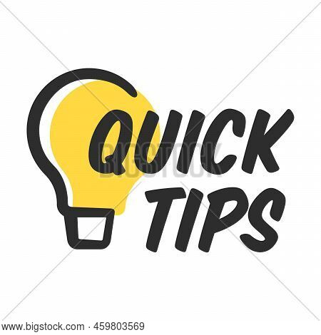 Tricks And Quick Tips Solution Label. Tricks Text And Helpful Advices Quick Tips Vector Illustration