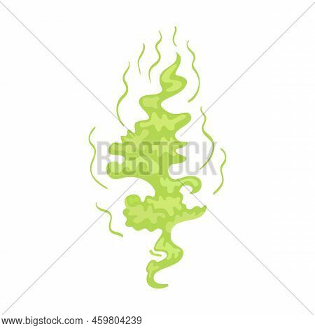 Smell Clouds Icon. Cartoon Green Toxic Steam, Stinky Dirt Breath, Odor Smoke Isolated Vector Illustr