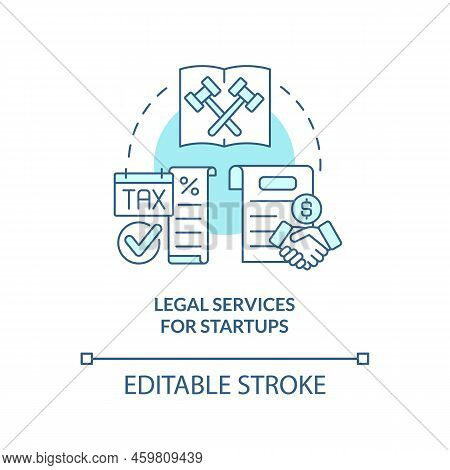 Legal Services For Startups Turquoise Concept Icon. Way To Support Startup Business Abstract Idea Th