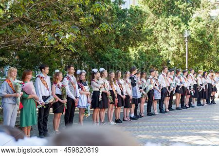 School Leavers Celebrate The 'day Of Farewell Bell' Dedicated To Graduation From School. School Grad