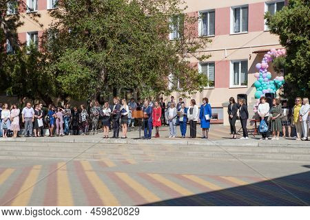 Kerch Russia - May 25, 2022 End Of School, May Spring, Last Call. Holiday In The School Yard - Schoo