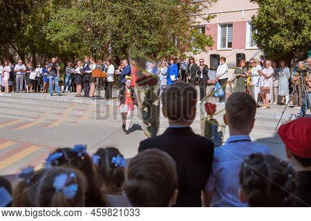 Kerch Russia - May 25, 2022 End Of School, May Spring, Last Call. Holiday In The School Yard - Schoo