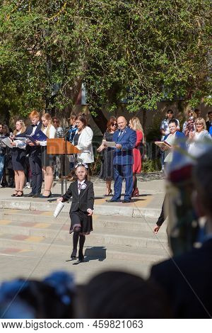 Kerch Russia - May 25, 2022 End Of School, May Spring, Last Call. Holiday In The School Yard - Schoo
