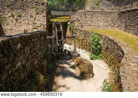 The Rio Dei Mulini Stream Flows Dry During The 2022 Drought In The North East Italian Town Of Civida