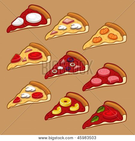Pizza ikonsæt