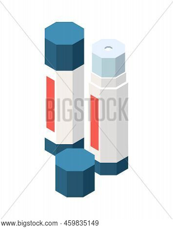 Two Isometric Gluesticks On White Background 3d Vector Illustration