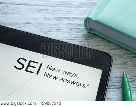 Kyiv, Ukraine - July 06, 2022. Sei New Ways New Answers Logo. Technology And Investment Solutions.