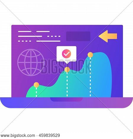 It Accounting System, E-invoicing Flat Vector Icon