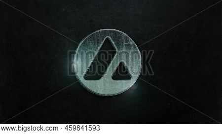 3d Rendering Cryptocurrency Avelanche Coin On Colorful Background, Cryptocurrency Concept 3d Illustr