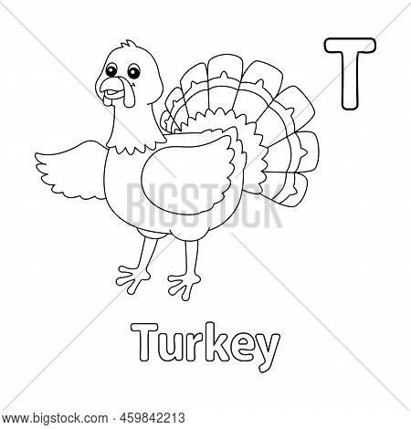 This Abc Vector Image Shows A Turkey Coloring Page. It Is Isolated On A White Background. Perfect Fo