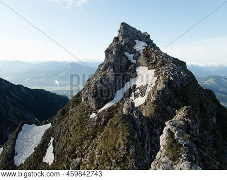 Mountain Rock Cilmbing In Wilder Kaiser Gebirge In Austria