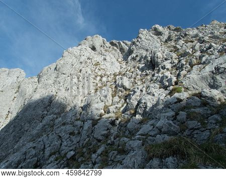 Mountain Rock Cilmbing In Wilder Kaiser Gebirge In Austria