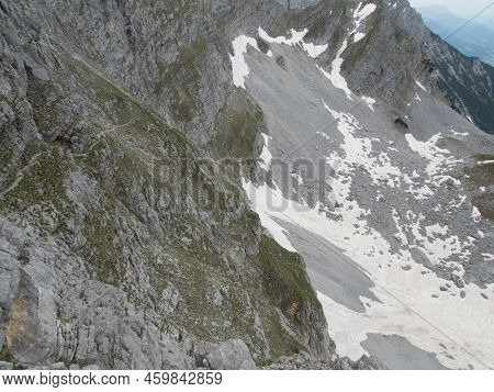 Mountain Rock Cilmbing In Wilder Kaiser Gebirge In Austria