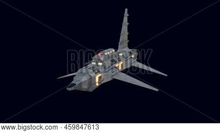 3d-illustration Of An Alien Science Fiction Starship