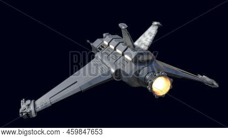 3d-illustration Of An Alien Science Fiction Starship