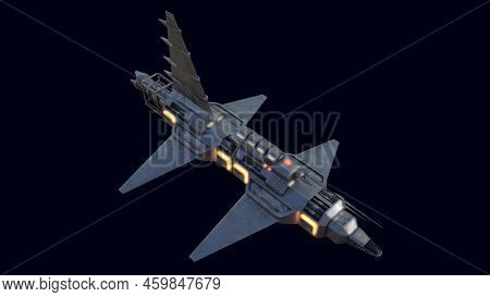 3d-illustration Of An Alien Science Fiction Starship