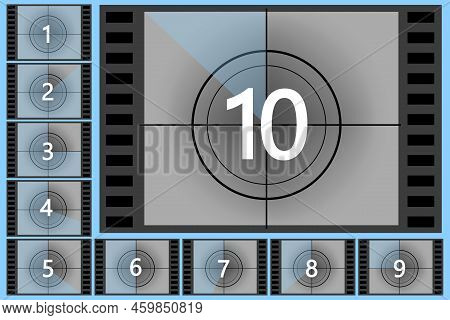 Old Movies Timer Counter. Vector Illustration. Stock Image.