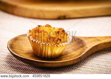 Queijadinha Or Queijada, Sweet Baked Dessert From A Traditional Bakery And Pastry Shop From Brazil A
