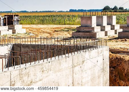 Monolithic Reinforced Concrete Foundations For The Construction Of A Residential Building. Grillage 