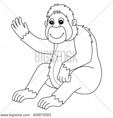 A Cute And Funny Coloring Page Of An Orangutan. Provides Hours Of Coloring Fun For Children. To Colo
