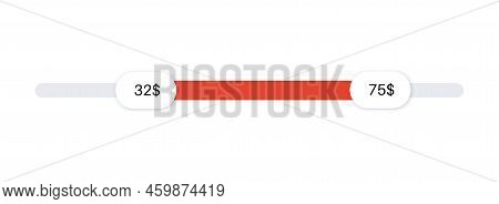Price Range Scrollbar In Web Form, Online Application. Filter Slider On Website, 3d User Interface E