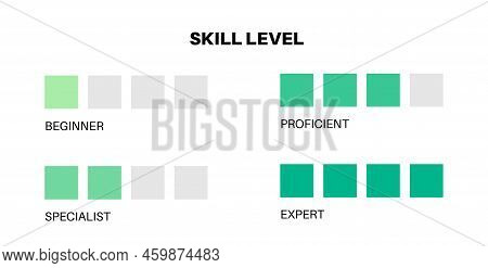 Level Skill Progress Columns. Difference Between Beginner Specialist And Expert. Professional Develo