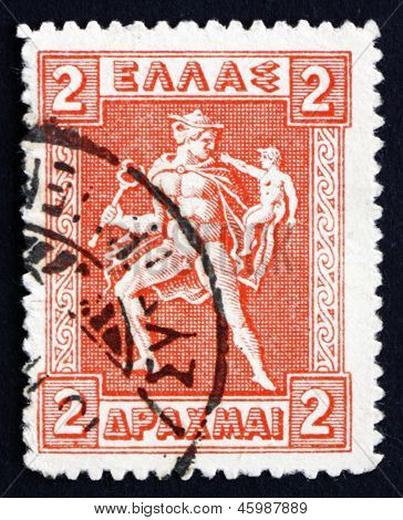 Postage Stamp Greece 1919 Hermes Carrying Infant Arcas