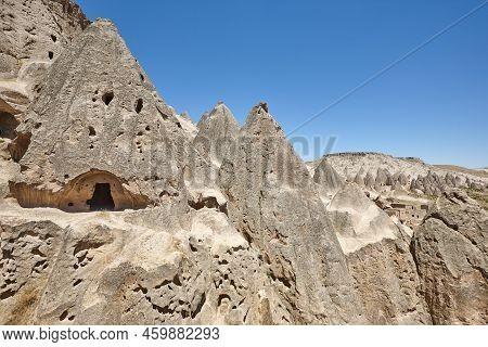 Houses Carved In The Rock. Ilhara Valley. Selime, Cappadocia, Turkey