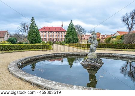 Libochovice Chateau - Baroque Historical Building With Beautiful Park Located In Central Bohemian Up