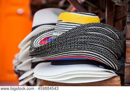 Traditional Hats From Colombia Called Sombrero Aguadeño And Sombrero Vueltiao