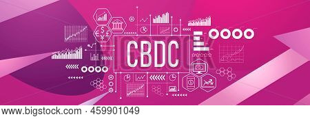 Cbdc - Central Bank Digital Currency Concept On A Geometric Pattern Background