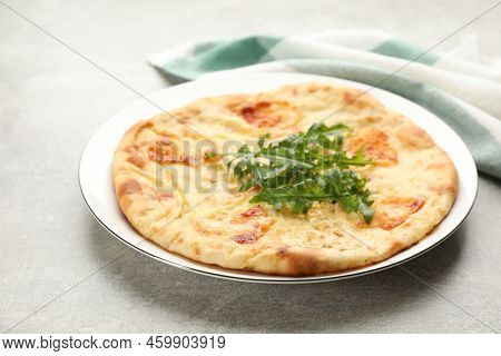 Delicious Khachapuri With Cheese Served On Light Table