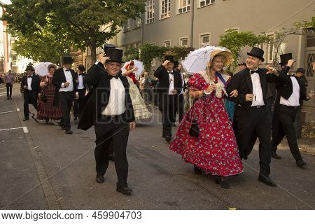 Stuttgart, Germany, 29 September 2019. Volksfest In Stuttgart. The March Through The City Center.