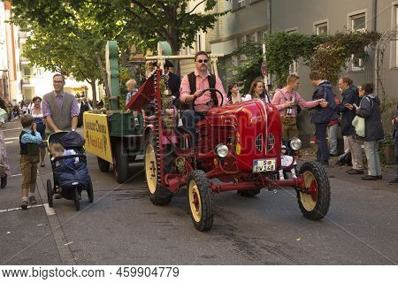 Stuttgart, Germany, 29 September 2019. Volksfest In Stuttgart. The March Through The City Center.