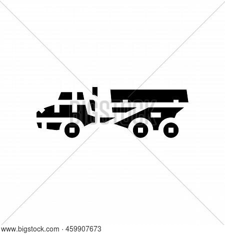 Dumper Construction Car Vehicle Glyph Icon Vector. Dumper Construction Car Vehicle Sign. Isolated Sy