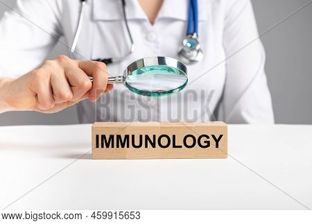 Immunology Word. Immune Syste Defense And Care Concept. High Quality Photo
