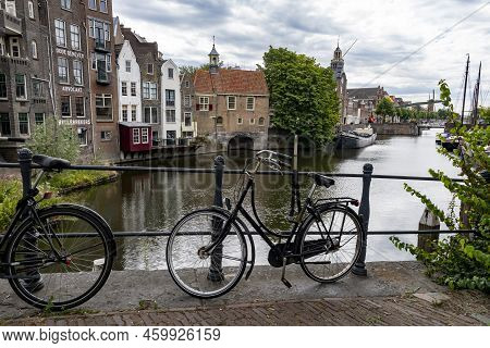 Historic Delfshaven Waterfront In Rotterdam In The Netherlands