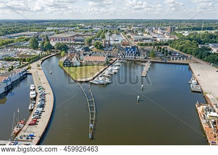 Aerial From The Historical City Huizen In The Netherlands