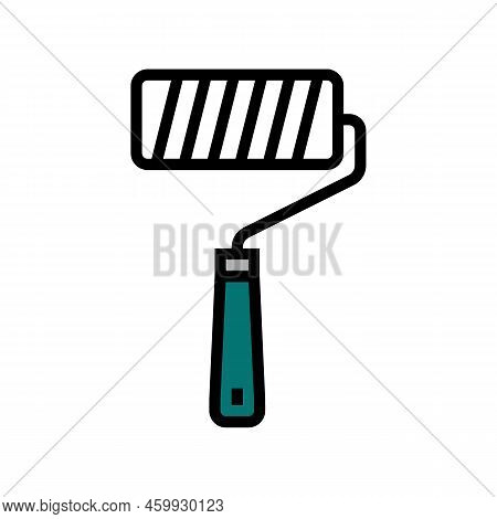 Roller Tool Repair Color Icon Vector. Roller Tool Repair Sign. Isolated Symbol Illustration