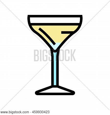 Gimlet Cocktail Glass Drink Color Icon Vector. Gimlet Cocktail Glass Drink Sign. Isolated Symbol Ill
